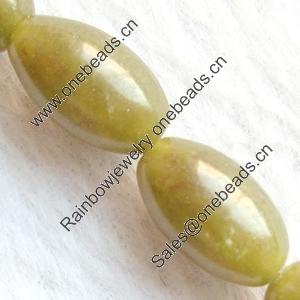Gemstone beads, korean jade, rice, 8x12mm, Sold per 16-inch Strand 