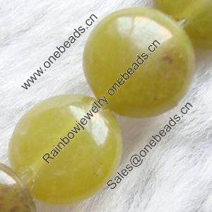 Gemstone beads, Korean jade, coin, 10x10mm, Sold per 16-inch Strand 