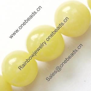 Gemstone beads, korean jade, round, 12mm, Sold per 16-inch Strand