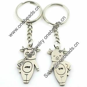 Zinc Alloy Lover keyring, Pendant Size 25mm-40mm, Length Approx:3.5inch-4inch, Sold by Pair