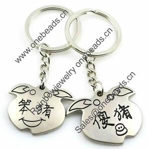 Zinc Alloy Lover keyring, Pendant Size 25mm-40mm, Length Approx:3.5inch-4inch, Sold by Pair