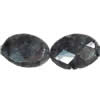 Gemstone beads, labradorite, faceted oval, 12x16mm, Sold per 16-inch Strand 