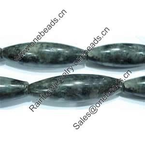 Gemstone beads, labradorite, rice, 12x40mm, Sold per 16-inch Strand 