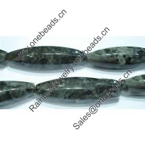 Gemstone beads, labradorite, hexagon faceted rice, 12x40mm, Sold per 16-inch Strand 