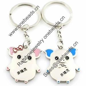 Zinc Alloy Lover keyring, Pendant Size 25mm-40mm, Length Approx:3.5inch-4inch, Sold by Pair