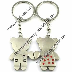 Zinc Alloy Lover keyring, Pendant Size 25mm-40mm, Length Approx:3.5inch-4inch, Sold by Pair