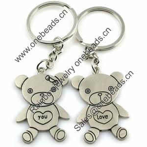 Zinc Alloy Lover keyring, Pendant Size 25mm-40mm, Length Approx:3.5inch-4inch, Sold by Pair