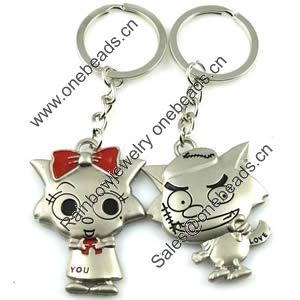 Zinc Alloy Lover keyring, Pendant Size 25mm-40mm, Length Approx:3.5inch-4inch, Sold by Pair