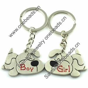 Zinc Alloy Lover keyring, Pendant Size 25mm-40mm, Length Approx:3.5inch-4inch, Sold by Pair