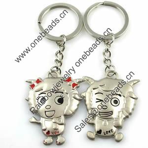 Zinc Alloy Lover keyring, Pendant Size 25mm-40mm, Length Approx:3.5inch-4inch, Sold by Pair