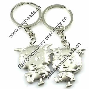 Zinc Alloy Lover keyring, Pendant Size 25mm-40mm, Length Approx:3.5inch-4inch, Sold by Pair