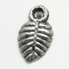 Pendant/Charm, Zinc Alloy Jewelry Findings, Lead-free, Leaf 5x10mm, Sold by Bag