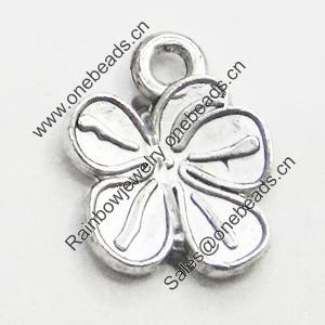 Pendant/Charm, Zinc Alloy Jewelry Findings, Lead-free, Leaf 11x9mm, Sold by Bag