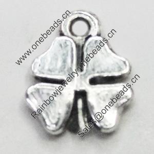 Pendant/Charm, Zinc Alloy Jewelry Findings, Lead-free, Leaf 9x11mm, Sold by Bag