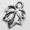 Pendant/Charm, Zinc Alloy Jewelry Findings, Lead-free, Leaf 11x15mm, Sold by Bag