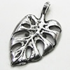 Pendant/Charm, Zinc Alloy Jewelry Findings, Lead-free, Leaf 12x19mm, Sold by Bag