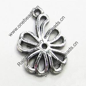 Pendant/Charm, Zinc Alloy Jewelry Findings, Lead-free, Leaf 12x18mm, Sold by Bag