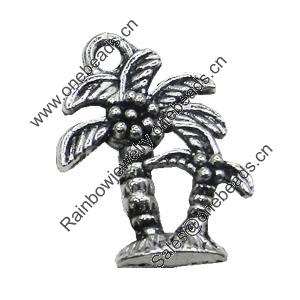 Pendant/Charm, Zinc Alloy Jewelry Findings, Lead-free, Tree 14x18mm, Sold by Bag