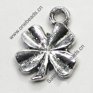 Pendant/Charm, Zinc Alloy Jewelry Findings, Lead-free, Leaf 15x18mm, Sold by Bag