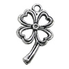 Pendant/Charm, Zinc Alloy Jewelry Findings, Lead-free, Leaf 14x25mm, Sold by Bag
