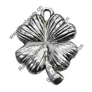 Pendant/Charm, Zinc Alloy Jewelry Findings, Lead-free, Leaf 18x24mm, Sold by Bag