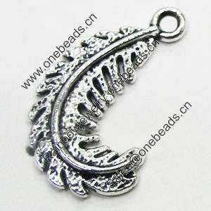 Pendant/Charm, Zinc Alloy Jewelry Findings, Lead-free, Leaf 16x20mm, Sold by Bag