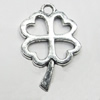 Pendant/Charm, Zinc Alloy Jewelry Findings, Lead-free, Leaf 19x28mm, Sold by Bag