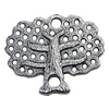 Pendant/Charm, Zinc Alloy Jewelry Findings, Lead-free, Tree 29x25mm, Sold by Bag