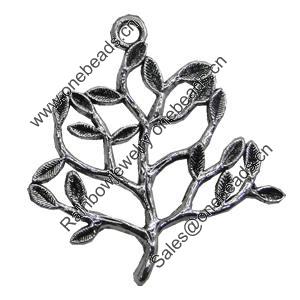 Pendant/Charm, Zinc Alloy Jewelry Findings, Lead-free, Tree 32x34mm, Sold by Bag