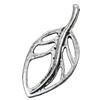 Pendant/Charm, Zinc Alloy Jewelry Findings, Lead-free, Leaf 36x17mm, Sold by Bag