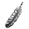 Pendant/Charm, Zinc Alloy Jewelry Findings, Lead-free, Leaf 13x57mm, Sold by Bag