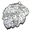 Pendant/Charm, Zinc Alloy Jewelry Findings, Lead-free, Leaf 32x46mm, Sold by Bag