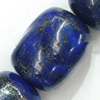 Gemstone beads, natural lapis(dyed), drum, 18x25mm, Sold by KG