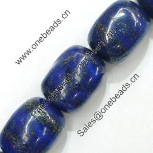Gemstone beads, natural lapis(dyed), drum, 15x20mm, Sold by KG