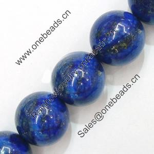 Gemstone beads, natural lapis(dyed), round, 18mm, Sold by KG