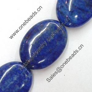 Gemstone beads, natural lapis(dyed), oval, 10x14mm, Sold by KG