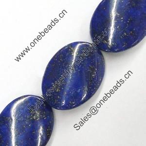 Gemstone beads, natural lapis(dyed), twist oval, 18x25mm, Sold by KG