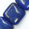 Gemstone beads, natural lapis(dyed), corner drilled square, 30x30mm, Sold by KG 