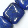 Gemstone beads, natural lapis(dyed), corner drilled square, 25x25mm, Sold by KG 