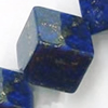 Gemstone beads, natural lapis(dyed), corner drilled cube, 12x12mm, Sold by KG