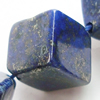 Gemstone beads, natural lapis(dyed), corner drilled square, 8mm, Sold by KG)