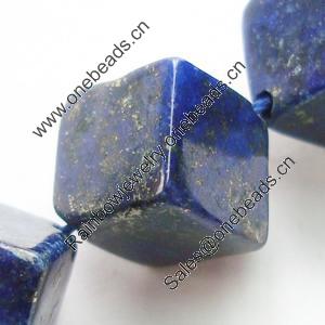 Gemstone beads, natural lapis(dyed), corner drilled square, 8mm, Sold by KG)