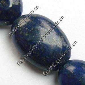 Gemstone beads, natural lapis(dyed), oval, 12x8x5mm, Sold by KG