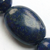 Gemstone beads, natural lapis(dyed), oval, 12x8x5mm, Sold by KG