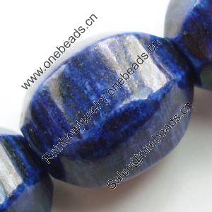 Gemstone beads, natural lapis(dyed), 6-faceted rice, 17x15mm, Sold by KG