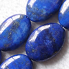 Gemstone beads, natural lapis, oval, 25x18x6mm, Sold by KG