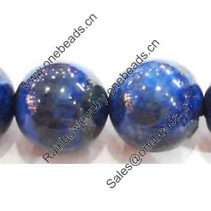 Gemstone beads, lapis, round, 20mm, Sold by KG