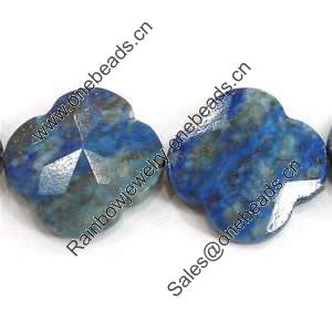 Gemstone beads, lapis, faceted flower, 7.5x25mm, Sold by KG