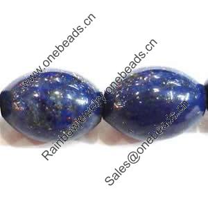 Gemstone beads, lapis, rice, 6x8mm, Sold by KG