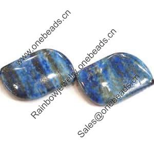 Gemstone beads, lapis, S-shape, 22x32mm, Sold by KG